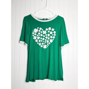 Hemish USA Green Clover Shamrock Tee Women's Small St Patrick's Day Shirt